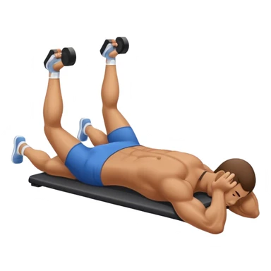 lying down man weighted glute bridges sticker
