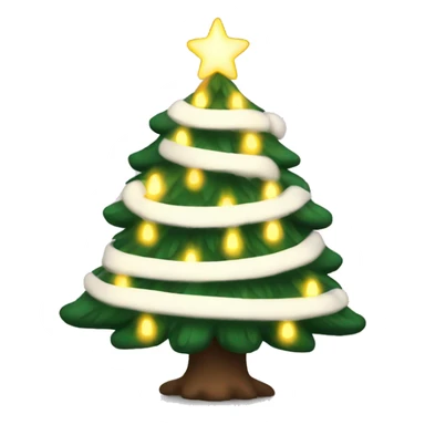A cozy Christmas tree with white lights sticker