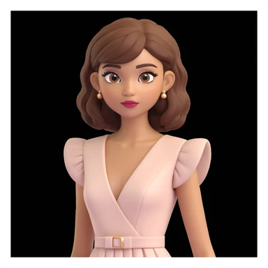 Zendaya as a classic 3D Disney princess, expressive and charming, large eyes, soft lighting, smooth skin, detailed hair, elegant dress, classic Disney look sticker