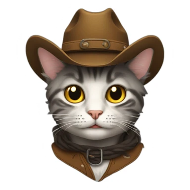 cowboy cat with alot of hair sticker