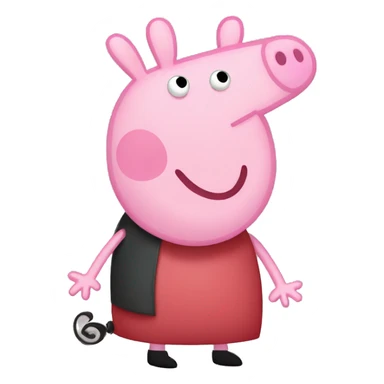 baddie peppa pig with extra long nails sticker