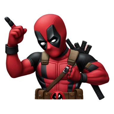 Deadpool with middle finger out sticker