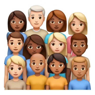 generate realistic detailed group of people 3d style sticker