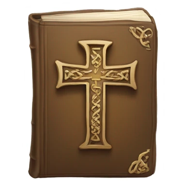 bible with a cross in the middle and 2, 3 lined curves abov sticker