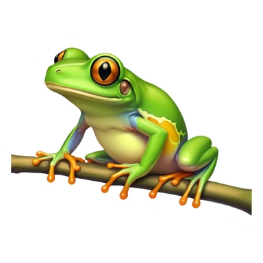 cute green tree frog sticker