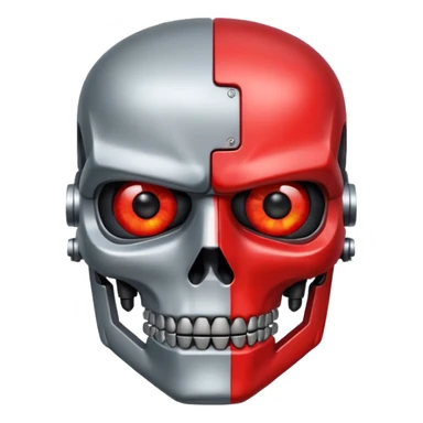 half face metal Terminator Red eyed  sticker