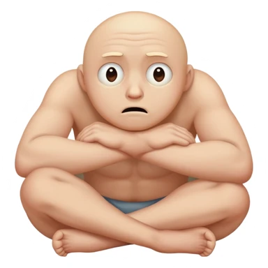 Scared human sitting curled up on himself sticker