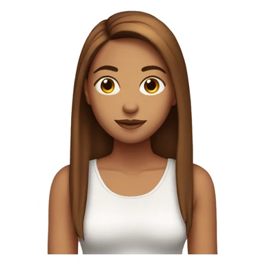 a young woman with straight hair that is tied back, exposing her face.her hair color is chestnut brown sticker