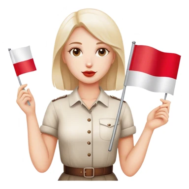 woman with polish flag sticker