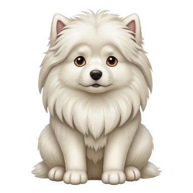 White long-haired dog sitting sticker