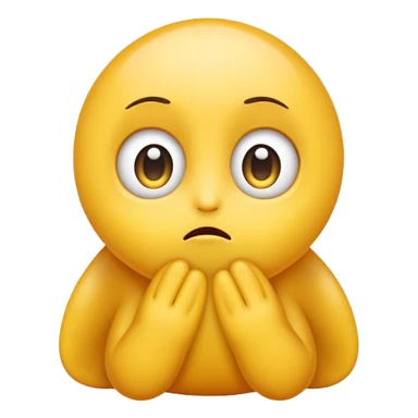 Pleading cute yellow round emoji sticker