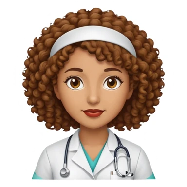 Enfermera morena y crespa sticker