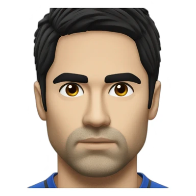 mikel arteta black hair serious face sticker