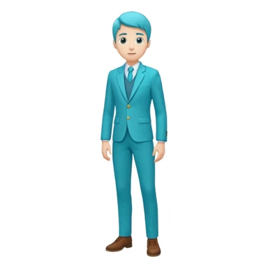 cyan blazer and pants sticker