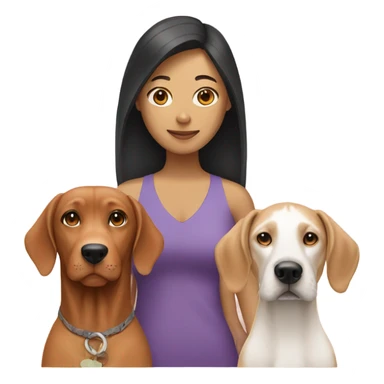 Asian women and white man and vizsla  sticker
