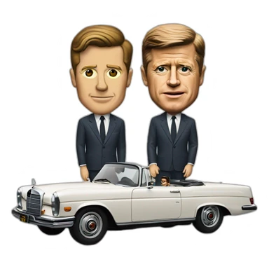 Jfk and car (mercedes) sticker