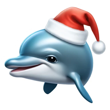 Dolphin wearing a Christmas hat sticker