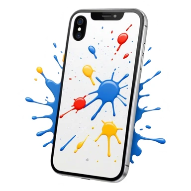 white paint splatter on phone  sticker