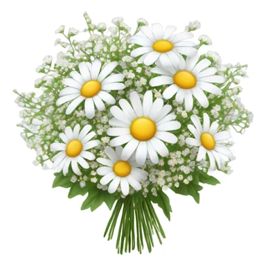 daisy and babies breath bouquet  sticker