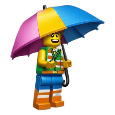 Paraguas muchos colores lego sticker