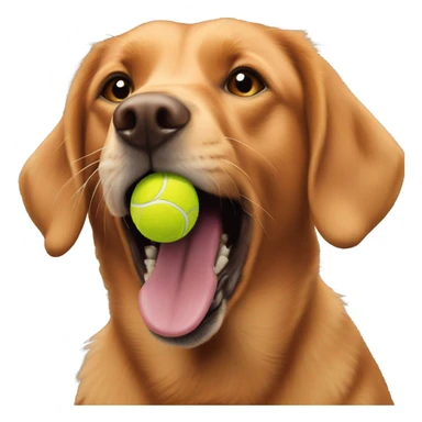 Fox red Labrador retriever tennis ball in mouth sticker
