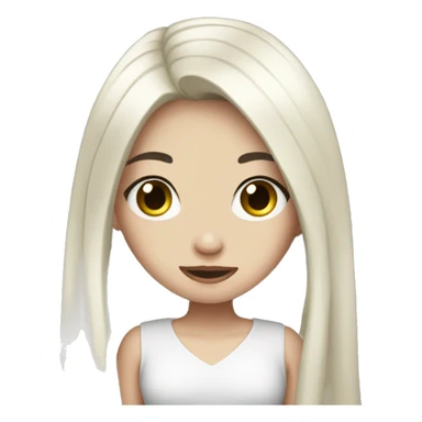 Pale girl with long black hair inlove sticker