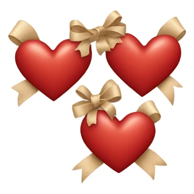 red heart biegie bows sticker