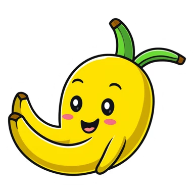 silly banana character slipping on its own peel sticker