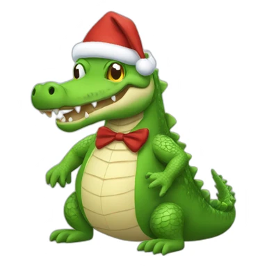 Crocodile Santa sticker