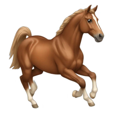 Horse brown canter sticker