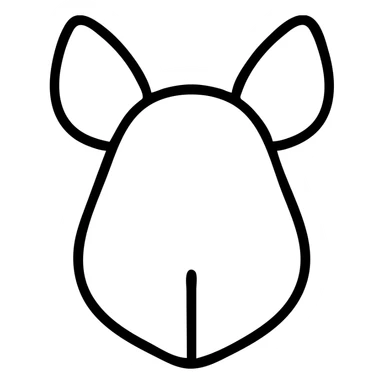 Clean mouse outline with pointy ears sticker