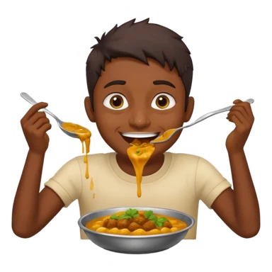 fat indian person chugging curry sticker