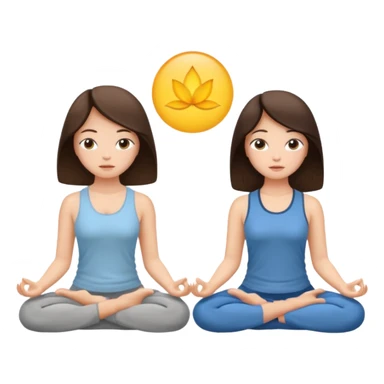 two brunetts meditating sticker