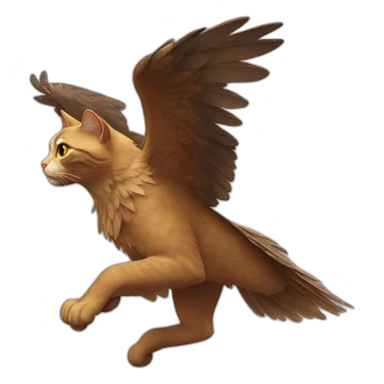 cat,flying on eagle sticker