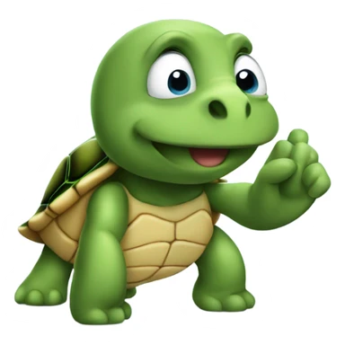 A turtle flipping me off sticker