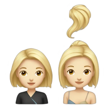 Une fille asiatique aux cheveux cour et noir et une fille blonde sticker