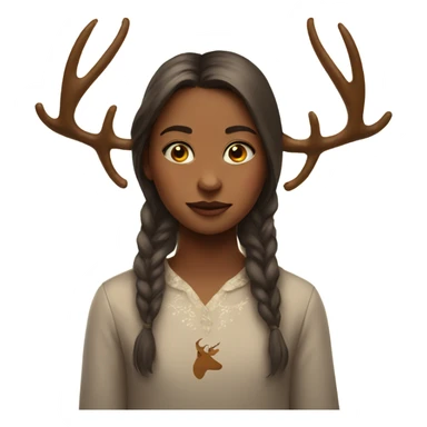 girl with antlers portrait sticker