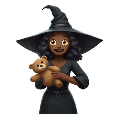 witch exorcising a teddybear  sticker