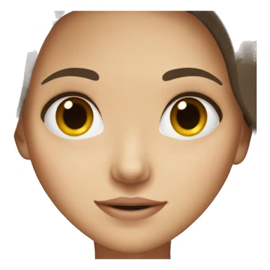 A girl with fair skin, dark brown and long hair and brown eyes sticker