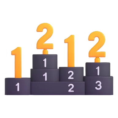 1st 2nd 3rd place podium with numbers 1, 2, 3 sticker