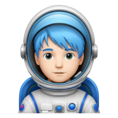 Male astronaut with neon-blue hair sticker