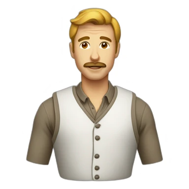 homme imberbe avec cicatrice sticker