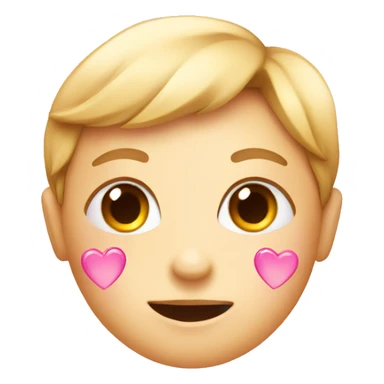 Face in love with pink heart sticker