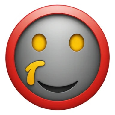 "A black and red rectangle with a medium sized yellow circle in the middle sticker