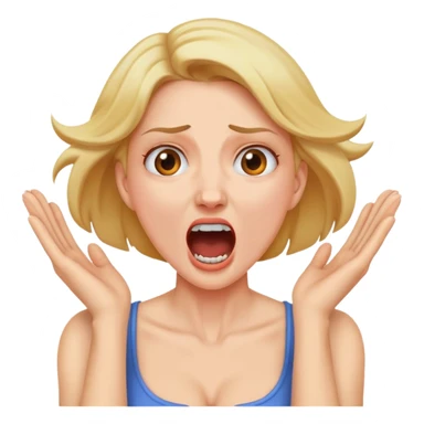 Woman with hands grabbing neck screaming  sticker