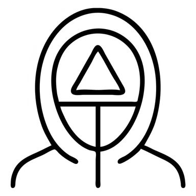 squid game mask, minimalist, bold lines sticker