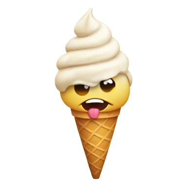 emoji with a ice cream in his hand side eyeing sticker