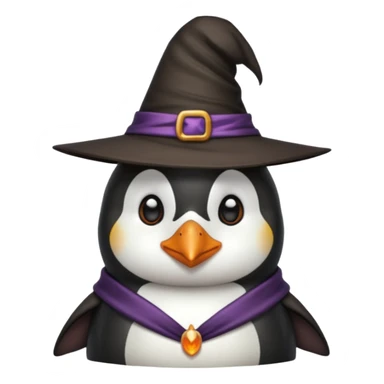 penguin in role witch sticker