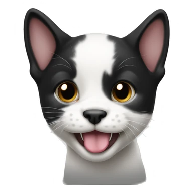 Black and white cat puppy with his tongue out sticker