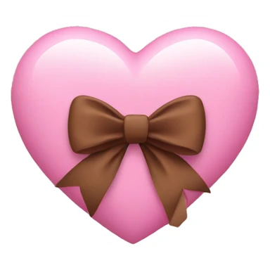 Pink heart with brown bow on top  sticker